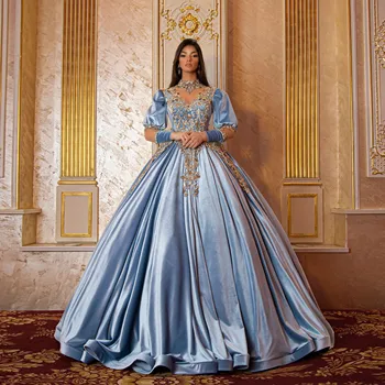 Prabanga Mėlyna Kamuolys Suknelė Promenadzie Suknelė Užsakymą arabų Dubajus Duobute Vestuvės Suknelės 2023 Vestuvinės Suknelės فساتين مناسبة رسمية